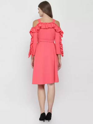 TANDUL  Women Fit and Flare Pink Dress