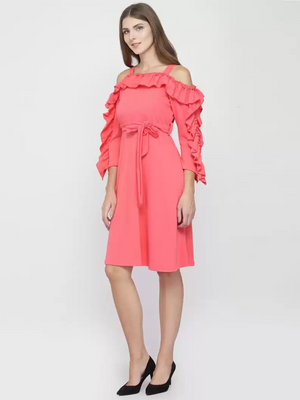 TANDUL  Women Fit and Flare Pink Dress