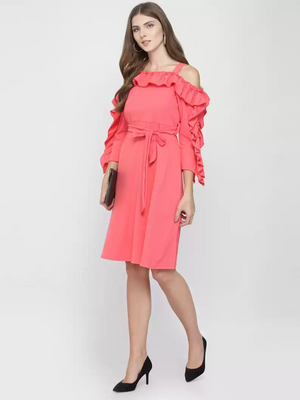 TANDUL  Women Fit and Flare Pink Dress