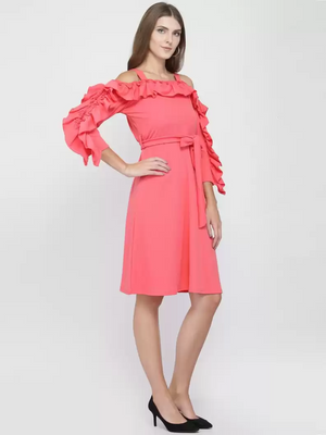 TANDUL  Women Fit and Flare Pink Dress