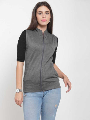 TANDUL  Sleeveless Solid Women Casual Jacket