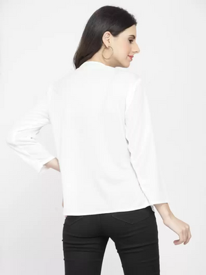 TANDUL  Women Full Sleeve White Shrug
