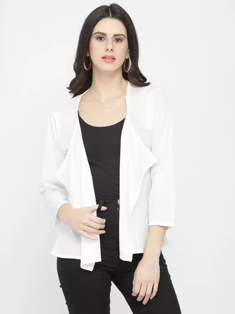 TANDUL  Women Full Sleeve White Shrug
