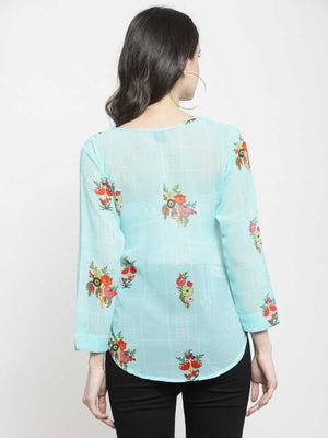 TANDUL  Casual Regular Sleeves Floral Print Women Multicolor Top