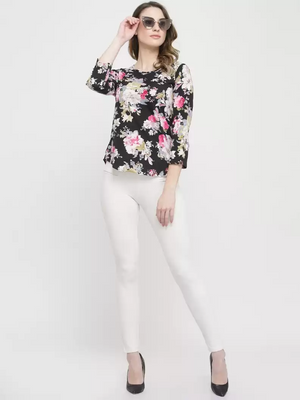 ZARVEY  Casual Regular Sleeves Printed Women Multicolor Top