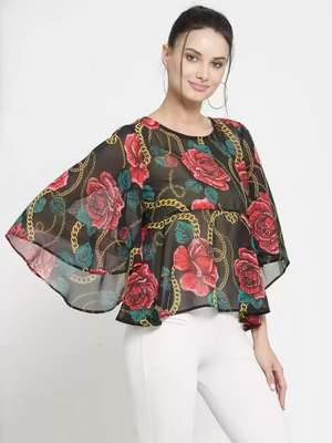 ZARVEY  Casual Sleeve Printed Women Multicolor Top