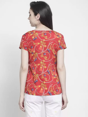 TANDUL  Casual Regular Sleeves Printed Women Multicolor Top