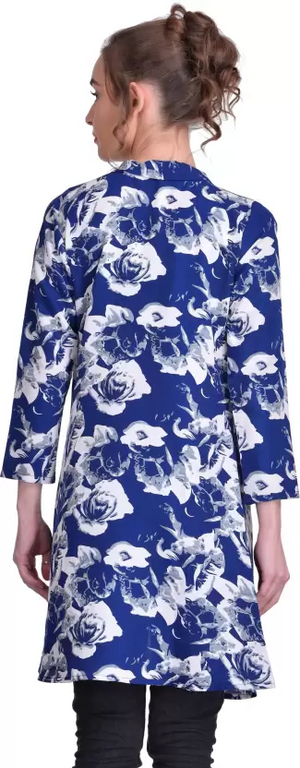 TANDUL  Women TANDUL-7022 3/4 Sleeve White, Blue Shrug