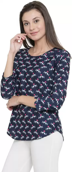 TANDUL  Casual Regular Sleeves Printed Women Multicolor Top
