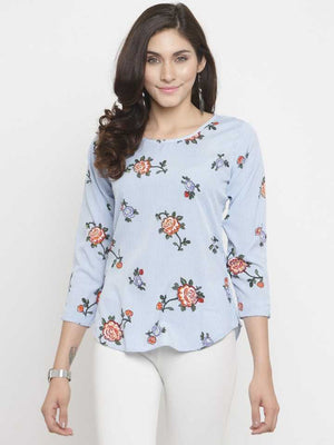 TANDUL  Casual Regular Sleeves Printed Women Multicolor Top