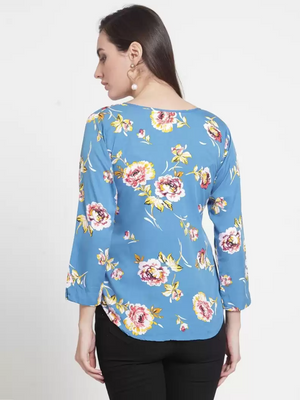 TANDUL  Party Regular Sleeves Floral Print Women Multicolor Top