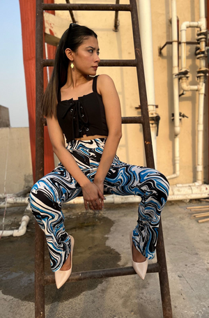 Women Regular Fit Multicolor Lycra Blend Trousers