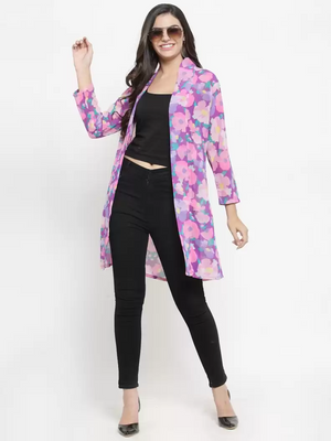 TANDUL  Women 3/4th Sleeve Multicolor Shrug