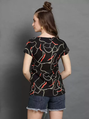 TANDUL  Casual Regular Sleeves Printed Women Multicolor Top