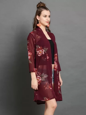 TANDUL  Women 3/4th Sleeve Multicolor Shrug