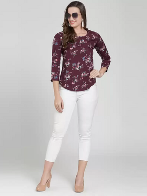 TANDUL  Casual Regular Sleeves Printed Women Multicolor Top