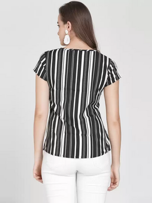TANDUL  Casual Regular Sleeves Striped Women Multicolor Top