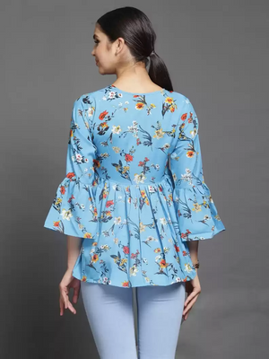 TANDUL  Casual Bell Sleeves Printed Women Multicolor Top