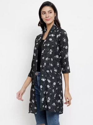 TANDUL  Women 3/4th Sleeve Multicolor Shrug