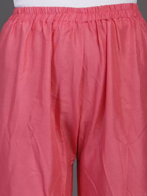 TANDUL  Regular Fit Women Pink Rayon Trousers