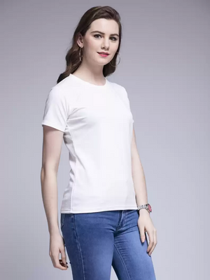 TANDUL  Casual Regular Sleeves Solid Women White Top