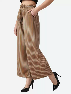 TANDUL  Regular Fit Women Brown Viscose Blend Trousers