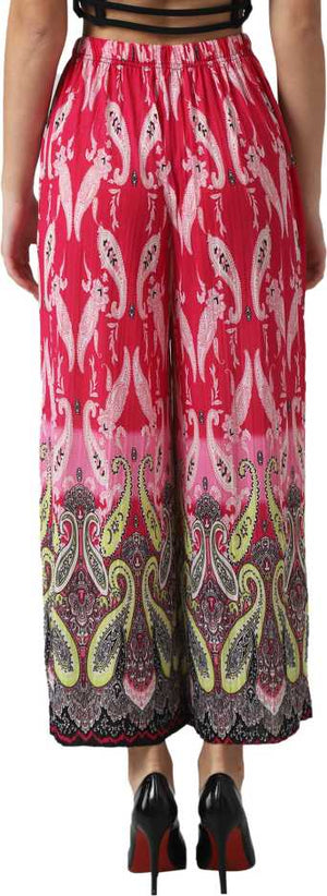 Regular Fit Women Multicolor Viscose Blend Trousers