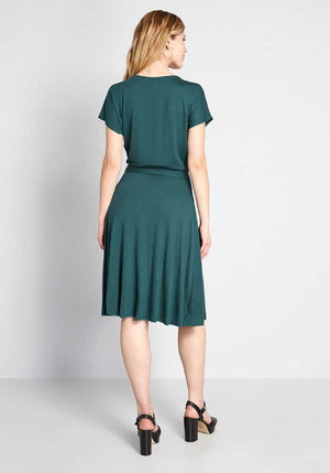 Women Fit and Flare Green Dress