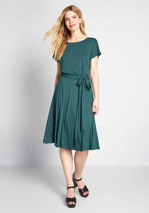 TANDUL  Women Fit and Flare Green Dress
