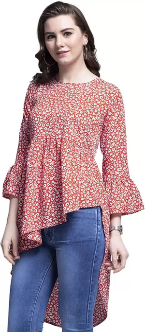 TANDUL  Casual Bell Sleeves Printed Women Multicolor Top