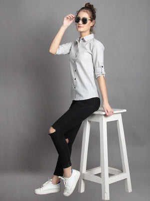 TANDUL  Women Regular Fit Self Design Casual Shirt