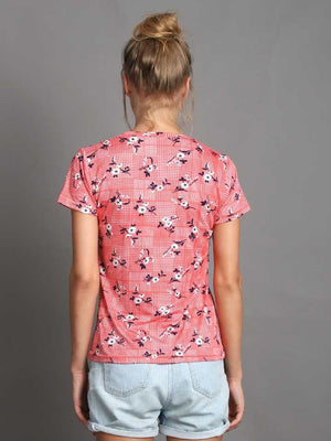 TANDUL  Printed Women Round Neck Multicolor T-Shirt