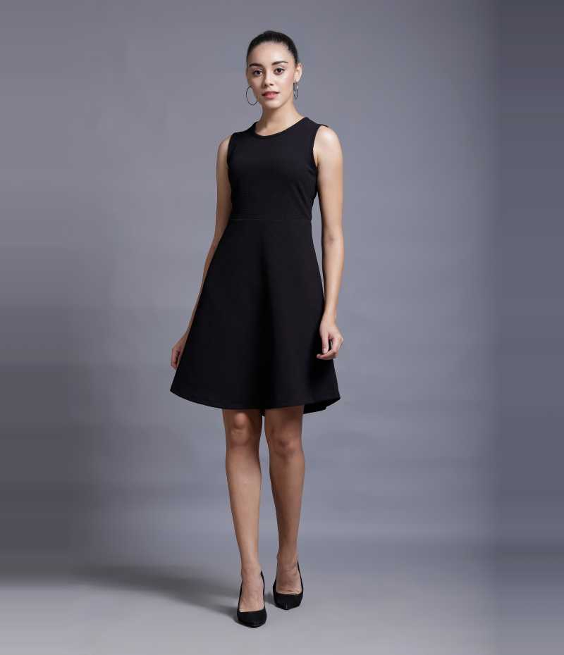 TANDUL  Women A-line Black Dress