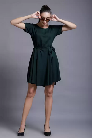 TANDUL  Women A-line Green Dress