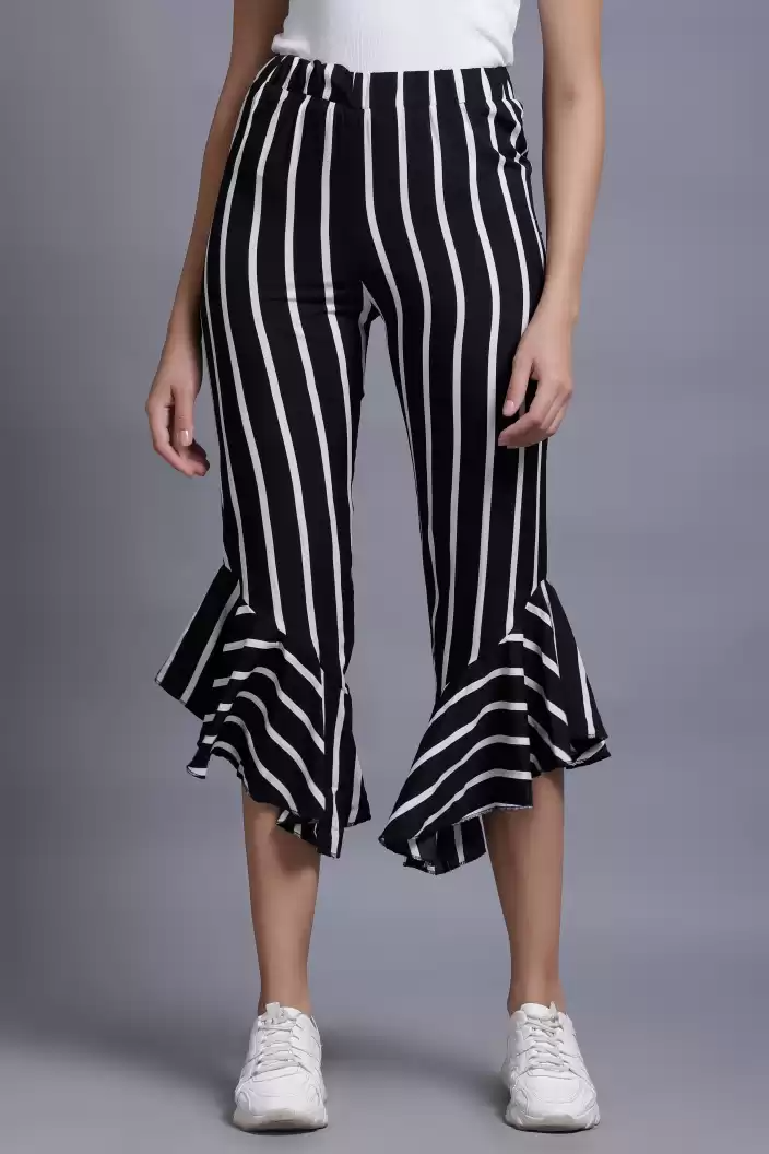 TANDUL  Regular Fit Women Multicolor Crepe Trousers