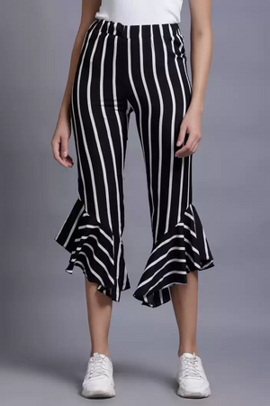 TANDUL  Regular Fit Women Multicolor Crepe Trousers