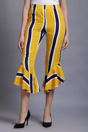 TANDUL  Regular Fit Women Multicolor Crepe Trousers
