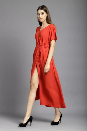 TANDUL  Women Layered Red Dress