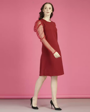 TANDUL  Women A-line Maroon Dress
