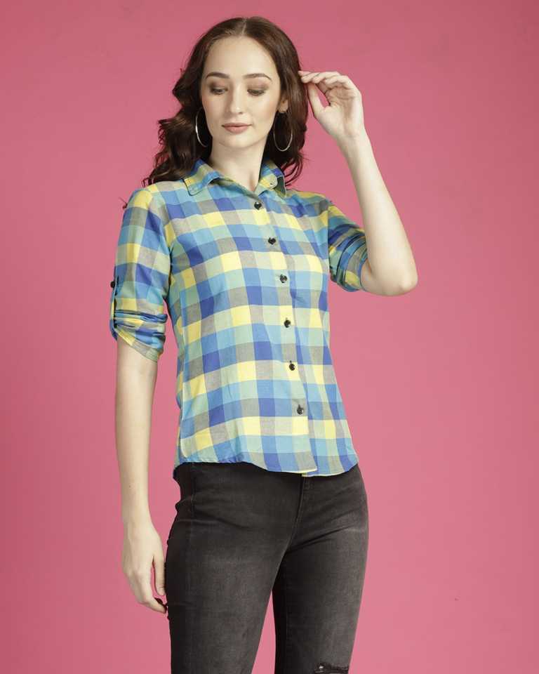TANDUL  Women Regular Fit Checkered Casual Shirt
