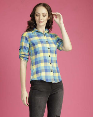 TANDUL  Women Regular Fit Checkered Casual Shirt