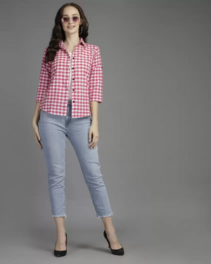 TANDUL  Women Regular Fit Checkered Casual Shirt