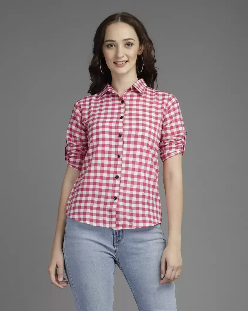 TANDUL  Women Regular Fit Checkered Casual Shirt