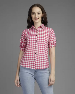 TANDUL  Women Regular Fit Checkered Casual Shirt