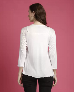 TANDUL  Women 3/4th Sleeve White Shrug