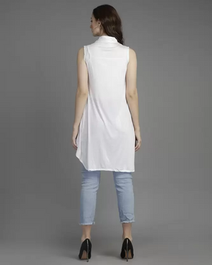 TANDUL  Women Sleeveless White Shrug