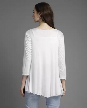 TANDUL  Women 3/4th Sleeve White Shrug