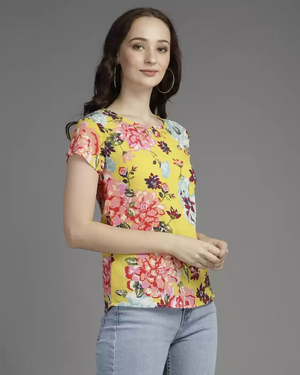 TANDUL  Casual Regular Sleeves Printed Women Multicolor Top