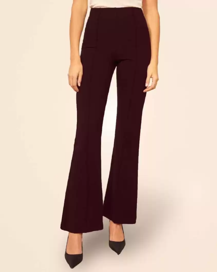 TANDUL  Regular Fit Women Maroon Lycra Blend Trousers