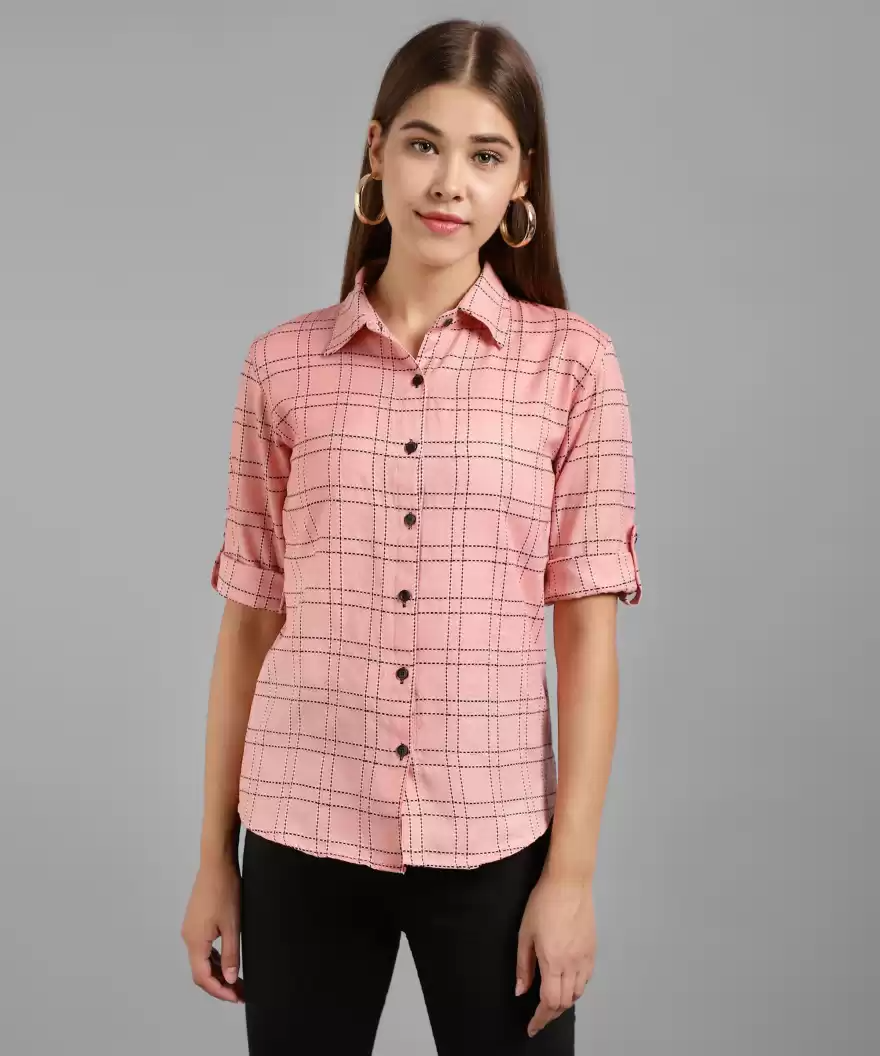 TANDUL  Women Regular Fit Checkered Formal Shirt